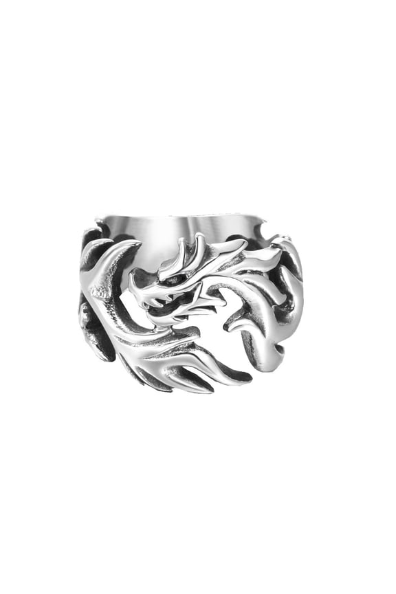 Eastern Dragon Ring Intricately Carved Stainless Steel Power and Protection for Men Size 6