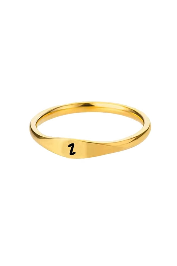 Gold Initial Rings for Women Men Stackable A-Z Alphabet Initial Letter Dainty Ring Jewelry Z Size 9
