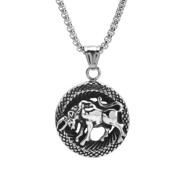 HIJONES Hollow 12 Constellation Horoscope Pendant for Women Men Necklace Stainless Steel Birth Star Sign Personalized Pendant Chain Taurus