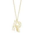 thumbnail image 1 of HIJONES Hollowed Large Initial Letters Necklace for Women Stainless Steel A to Z Alphabet Pendant Charm with Chain Gold Plated R, 1 of 5