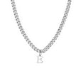 thumbnail image 1 of HIJONES Initial Necklace Stainless Steel Letters Flat Chain Necklace for Women English First Alphabet Name Monogram Stackable Necklaces Jewelry Silver E, 1 of 5