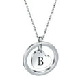 thumbnail image 1 of HIJONES Initial Necklace for Women Stainless Steel A to Z Letter Pendant Charm with Chain Silver B, 1 of 2