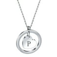 thumbnail image 1 of HIJONES Initial Necklace for Women Stainless Steel A to Z Letter Pendant Charm with Chain Silver P, 1 of 2