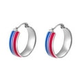 thumbnail image 1 of HIJONES LGBT Pride Hoop Earrings Stainless Steel Rainbow Colorful Earrings Gay Lesbian Bisexual Transgender LGBTQ Huggie Ear Jewelry Bisexual, 1 of 4