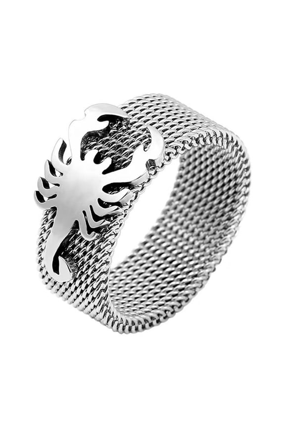 Men Women's 316L Stainless Steel 8mm Ring Personalized Brushed Scorpion Band Jewelry Silver Size 7