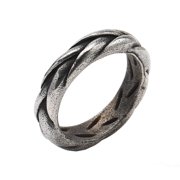 HIJONES Men Womens Braided Cross Stainless Steel Statement Ring Band Finger Jewelry Antique Silver Size 8
