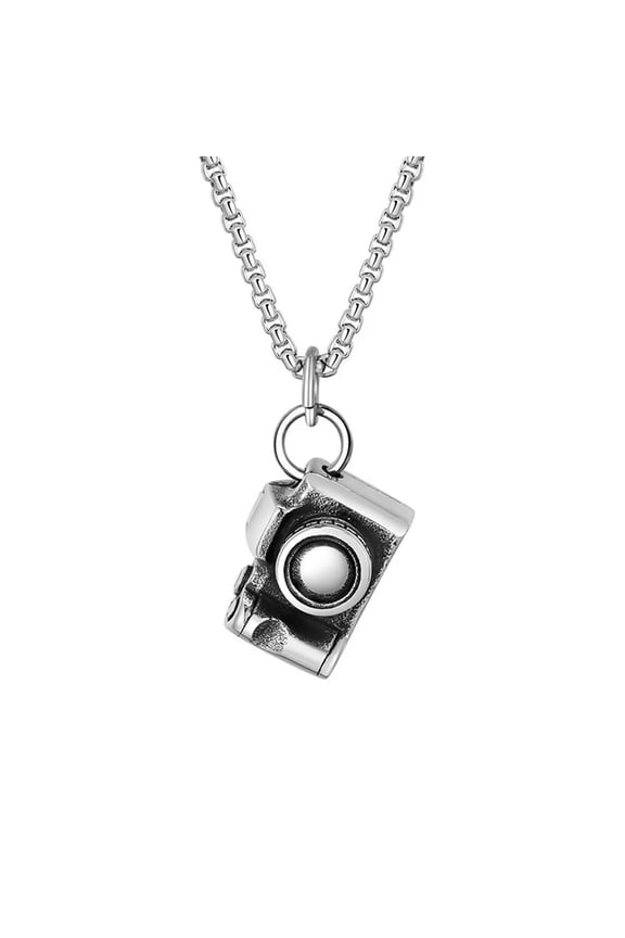 Men Women's Camera Pendant Necklace Stainless Steel Hip Hop Link Chain Jewelry