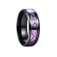 thumbnail image 1 of HIJONES Men Women's Carbon Fiber Dragon Ring with Diamond Stainless Steel Retro Vintage Band Jewelry Black Plated Purple White Dragon Size 12, 1 of 2