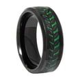 thumbnail image 1 of HIJONES Men Women's Luminous Nature Leaf Ring Retro Vintage Stainless Steel Band Ring Black Size 10, 1 of 5