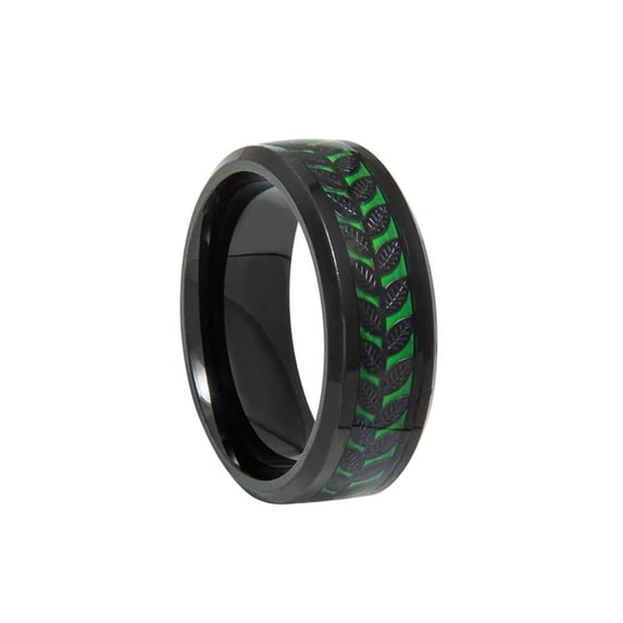 HIJONES Men Women's Ring Retro Vintage Stainless Steel Band Ring Black Size 12