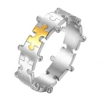 HIJONES Men Women's Patterns Ring for Stainless Steel Couple Band Ring Style 1 Size 12