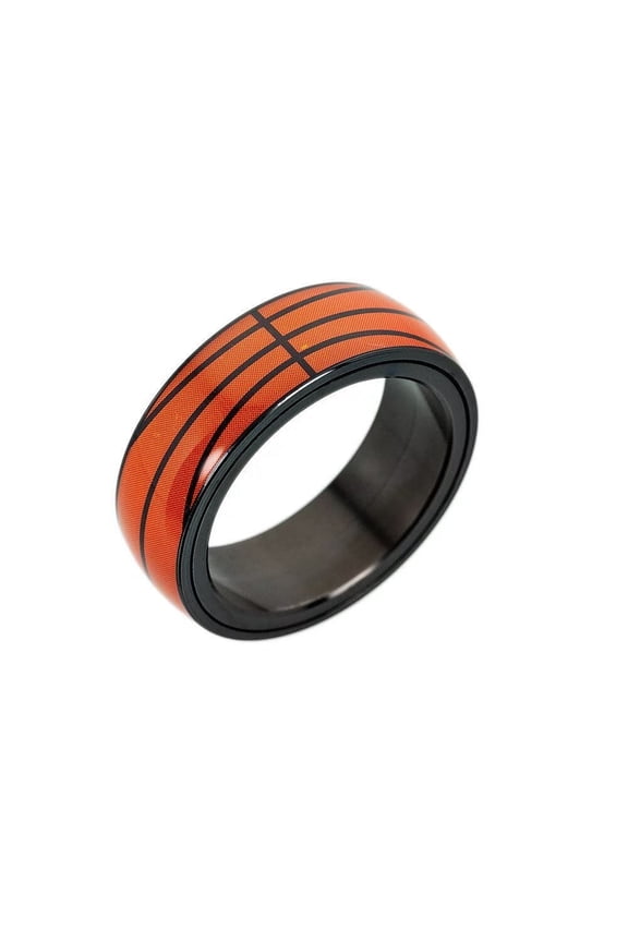 Men Women's Rings Stainless Steel Jewelry Basketball Size 6