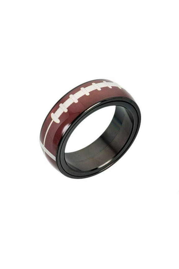 Men Women's Roatatble Ball Rings Stainless Steel Statement Ball Ring Band Hip Hop Ball Lover Finger Jewelry Rugby Size 10