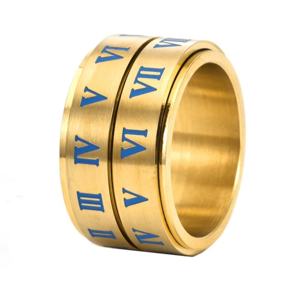 Magic Ring With Numbers HIJONES Men Women's Rotatable Roman Numeral Ring Vintage Stainless ...