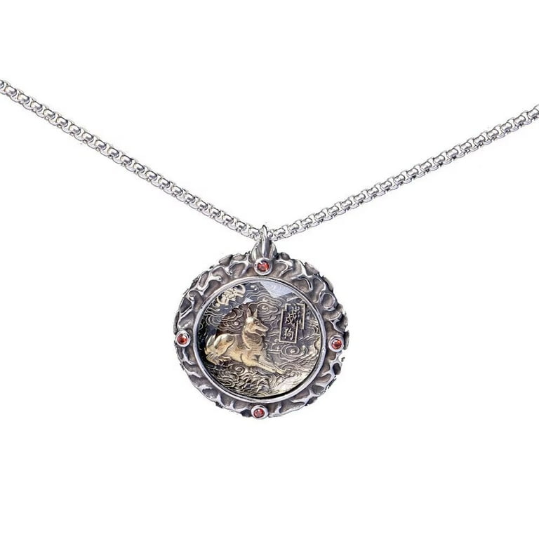 HIJONES Men Women's Stainless Steel Chinese Zodiac Necklace with