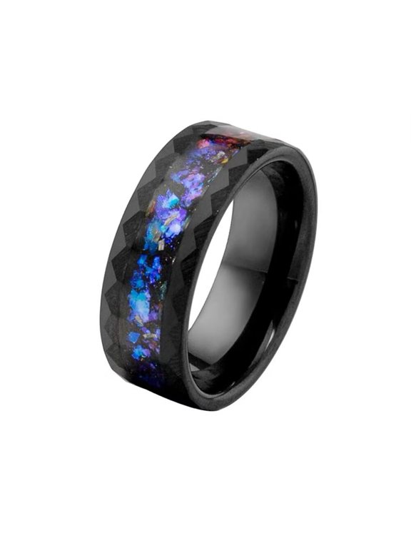Men Women's Stainless Steel Cool Sky Ring Personalized Daily Jewelry Gift Black Size 10