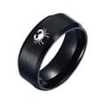 thumbnail image 1 of HIJONES Men Women's Stainless Steel Simple 12 Celestial Sign Constellation Matted Beveled Edge Rings Gifts for Birthday Cancer Size 12, 1 of 2