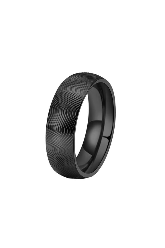 Men Women's Wave Stainless Steel Hip Hop Band Ring Unisex Statement Thumb Finger Rings Comfort Fit Black Size 12
