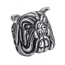 HIJONES Men's Angry Dog Rings Stainless Steel Vintage Punk Gothic Cool Animal Jewelry Size 13