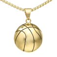 thumbnail image 1 of HIJONES Men's Basketball Sport Pendant Necklace Stainless Steel Vintage Hip Hop Punk Pendant Chain Jewelry Gold, 1 of 4