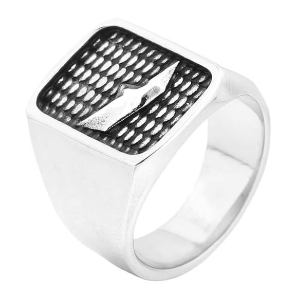 HIJONES Men's Boat Ring Stainless Steel Vintage Personalized Hip Hop Jewelry Silver Size 13
