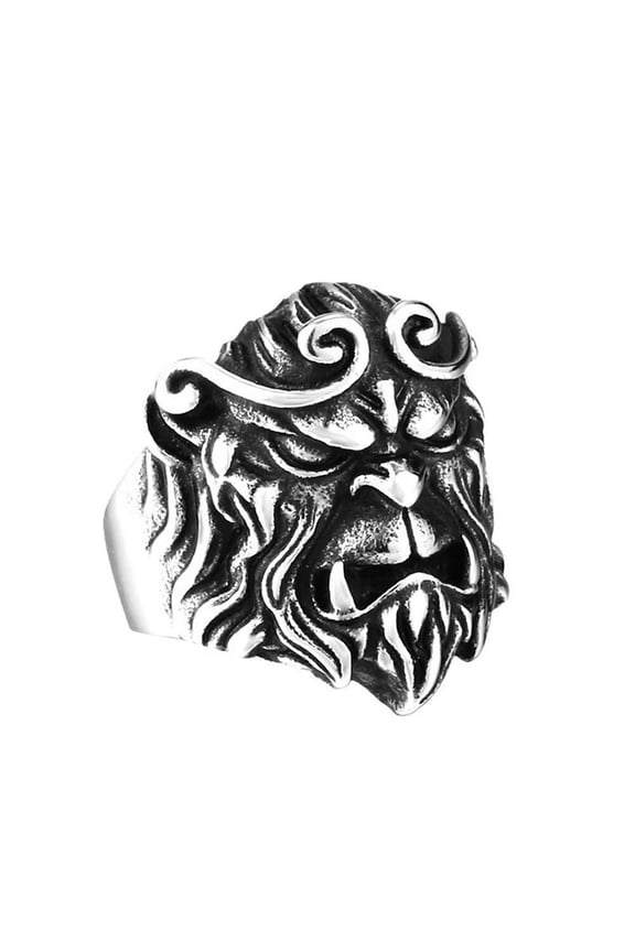 Men's Monkey Sun Wukong Ring Stainless Steel Vintage Hip Hop Ring Band Finger Jewelry Silver Size 13