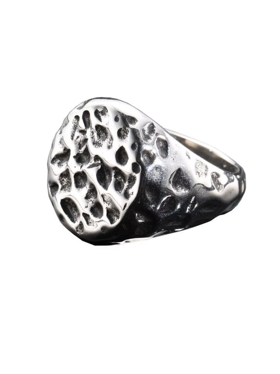 Men's Retro Punk Stainless Steel Rings Vintage Personalized Gothic Band Ring Jewelry Silver Size 12
