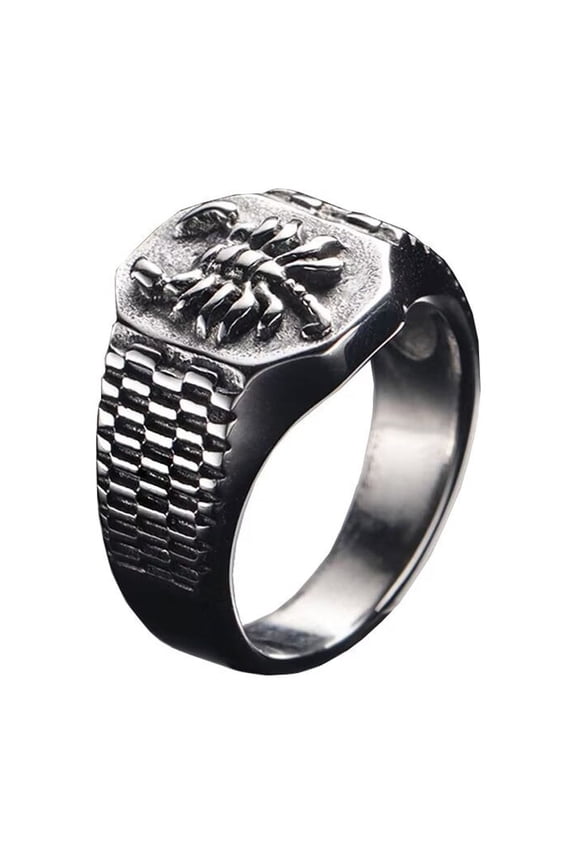 Men's Scorpion Stainless Steel Rings Vintage Personalized Punk Gothic Band Ring Jewelry Size 10