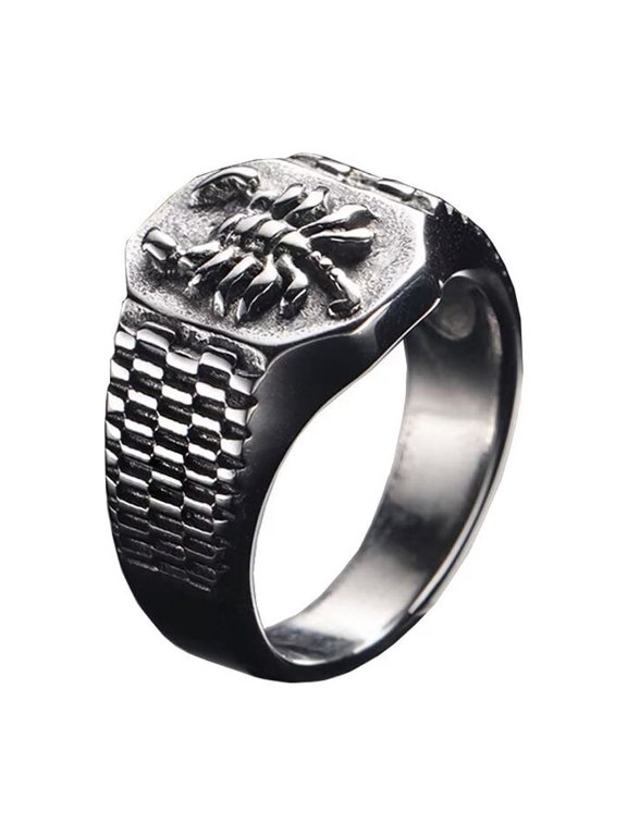 Men's Scorpion Stainless Steel Rings Vintage Personalized Punk Gothic Band Ring Jewelry Size 11
