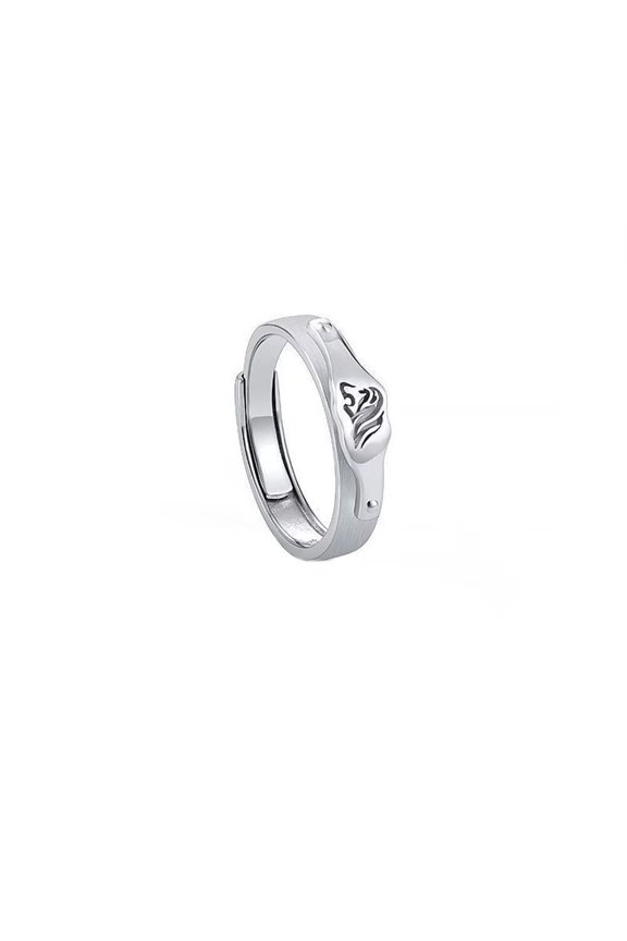 Men's Stainless Steel 12 Celestial Sign Constellation Delicate Thin Rings Stack Gifts for Birthday Open Rings Silver Lion Adjustable