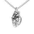 thumbnail image 1 of HIJONES Men's Stainless Steel Anatomy Heart Pendant Necklace Halloween Jewelry Silver, 1 of 6