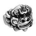 thumbnail image 1 of HIJONES Men's Stainless Steel Chinese Mythical Beast Ring Protection Wealth Ring Silver Size 11, 1 of 6