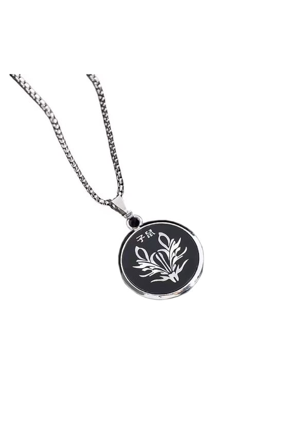Men's Stainless Steel Chinese Zodiac Animal Round Stamp Pendant Necklace Rat
