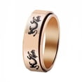 thumbnail image 1 of HIJONES Men's Stainless Steel Chinese Zodiac Dragon Enamel Ring Anxiety Relieves Strees Ring Rose Gold Size 11, 1 of 4
