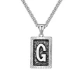 thumbnail image 1 of HIJONES Men's Stainless Steel Dainty Silver Square Cross Initials A-Z Alphabet Necklace Classic Trendy Sweater Chain Pendant Hip Hop Jewelry Gift Letter G, 1 of 3