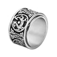thumbnail image 1 of HIJONES Men's Stainless Steel Dragon Rotatable Ring for Anxiety Cool Ancient Guardian Beast Goth Rings Band White Tiger, Suzaku, Basalt Silver Size 10, 1 of 5