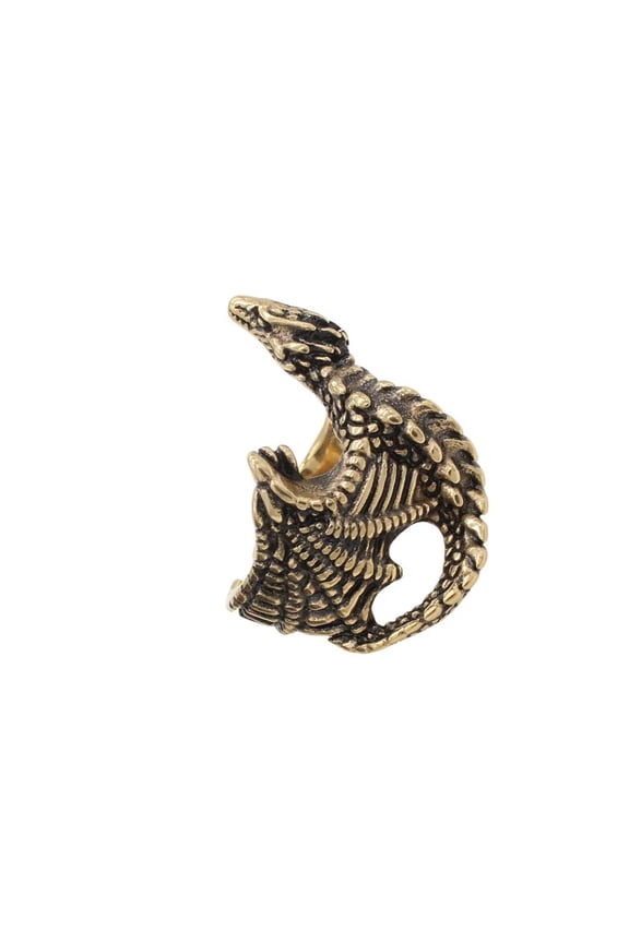 Men's Stainless Steel Gothic Crocodiles Engraved Rings Punk Alligators Animal Biker Band Gold Size 8