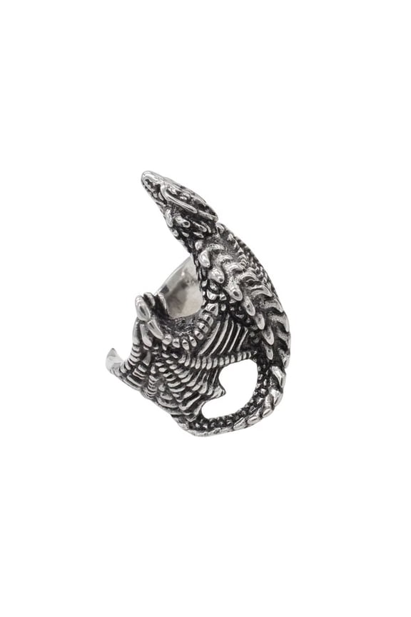 Men's Stainless Steel Gothic Crocodiles Engraved Rings Punk Alligators Animal Biker Band Silver Size 8