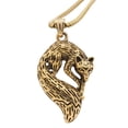 thumbnail image 1 of HIJONES Men's Stainless Steel Personalized Vintage Animal Fox Pendant Punk Titanium Biker Necklace Gold, 1 of 3