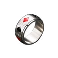 thumbnail image 1 of HIJONES Men's Stainless Steel Playing Cards Turnable Ring 8MM Relieving Stress Anxiety Jewelry Silver Size 6, 1 of 4