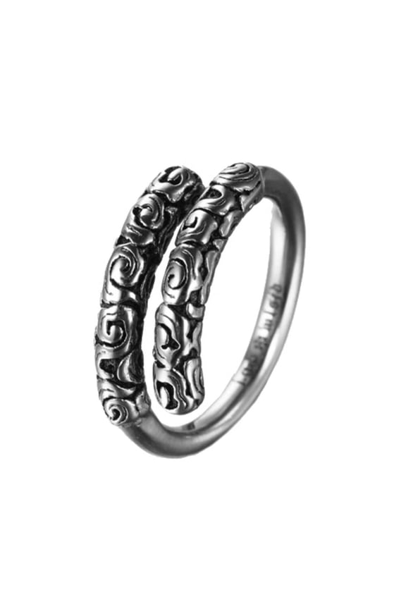 Men's Stainless Steel Retro Sun Wukong Gold Band Ring Dainty Embossed Open Rings Silver Size 10