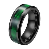 HIJONES Men's Stainless Steel Simple Black Ring Aesthetic Jewelry Rings for Modern Women and Mens Gold Size 7