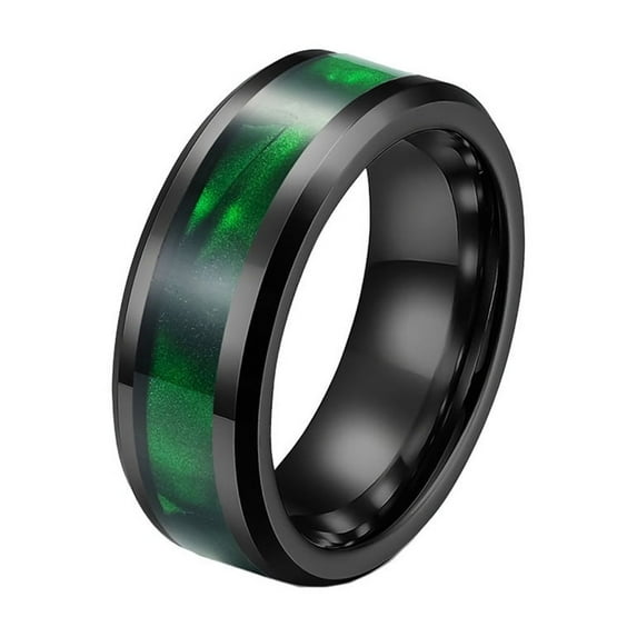 HIJONES Men's Stainless Steel Simple Black Ring Aesthetic Jewelry Rings for Modern Women and Mens Gold Size 8