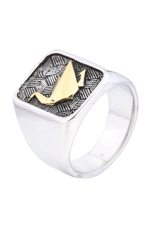 Men's Stainless Steel Trendy Flamingo Weave Knot Engraved Statement Ring Gothic Chunky Biker Band Size 12