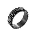 thumbnail image 1 of HIJONES Men's Stainless Steel Unique Hollow Siege Turnable Ring Fidget Band Rings Stress Relieving Anxiety Gift Black Size 13, 1 of 4