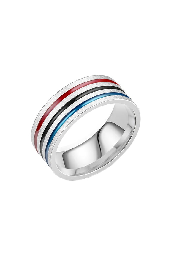Men's Women's Stainless Steel Enamel Rainbow Pride Band LGBT Gay Ring Style 1 Size 13