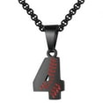 thumbnail image 1 of HIJONES Men's Women's Stainless Steel Football Team Sports Number Necklace Pendant Athlete Chain Jewelry Black Number 4, 1 of 6