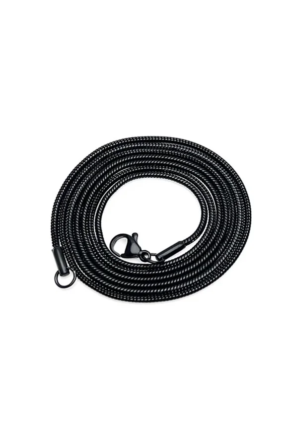 Men's Women's Stainless Steel Hip Hop Stackable Round Snake Bones Chain Necklace 1mm-6mm Silver/Gold/Black/Rose Gold Jewelry Black 3mm Width 20in