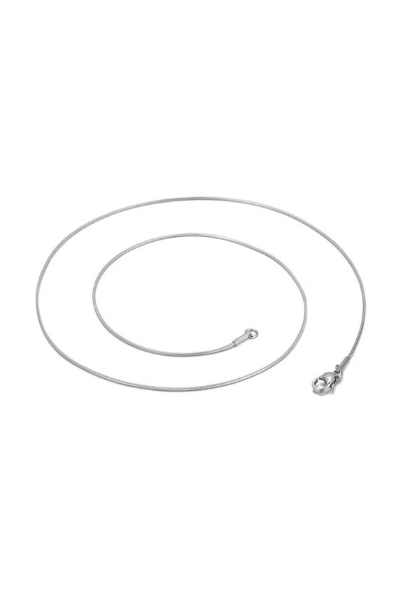 Men's Women's Stainless Steel Hip Hop Stackable Round Snake Bones Chain Necklace 1mm-6mm Silver/Gold/Black/Rose Gold Jewelry Silver 1mm Width 20in