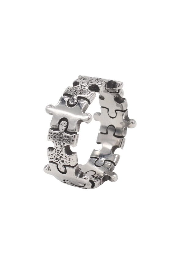 Minimalist Stainless Steel Puzzle Ring for Men Women Classic Band Comfort Fit Daily Wear Size 10